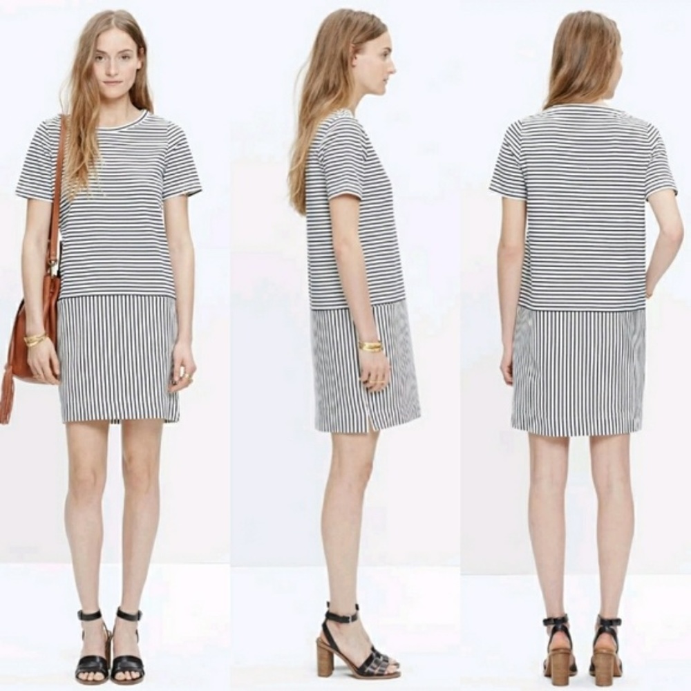{Madewell} Dockside Striped Pocket T-shirt Dress